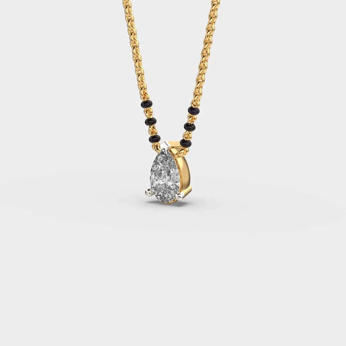 Pear Solitaire Diamond Mangalsutra – alternate view
