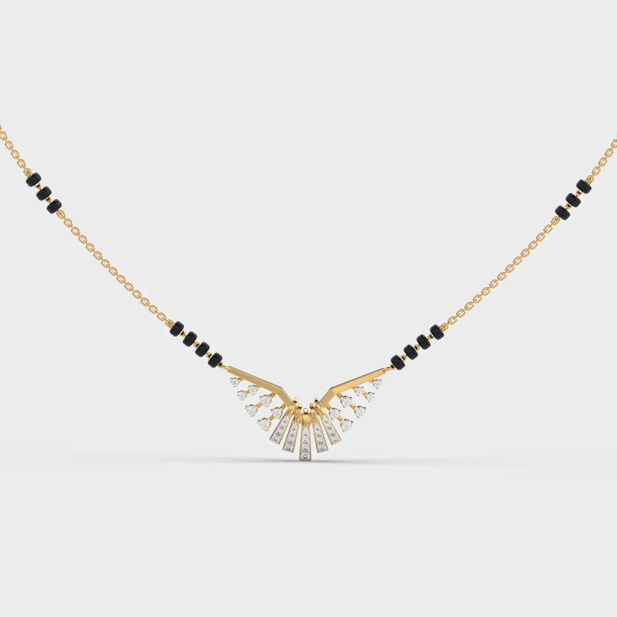 Radiating Fan Diamond Mangalsutra