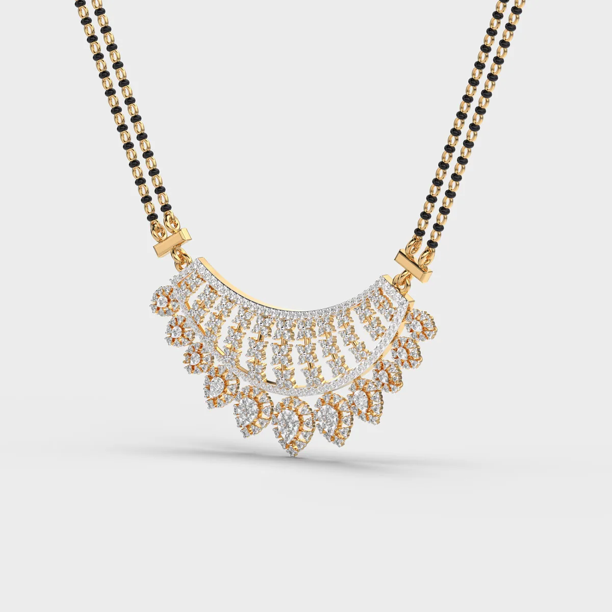 Regal Queen Round Diamond Mangalsutra – alternate view