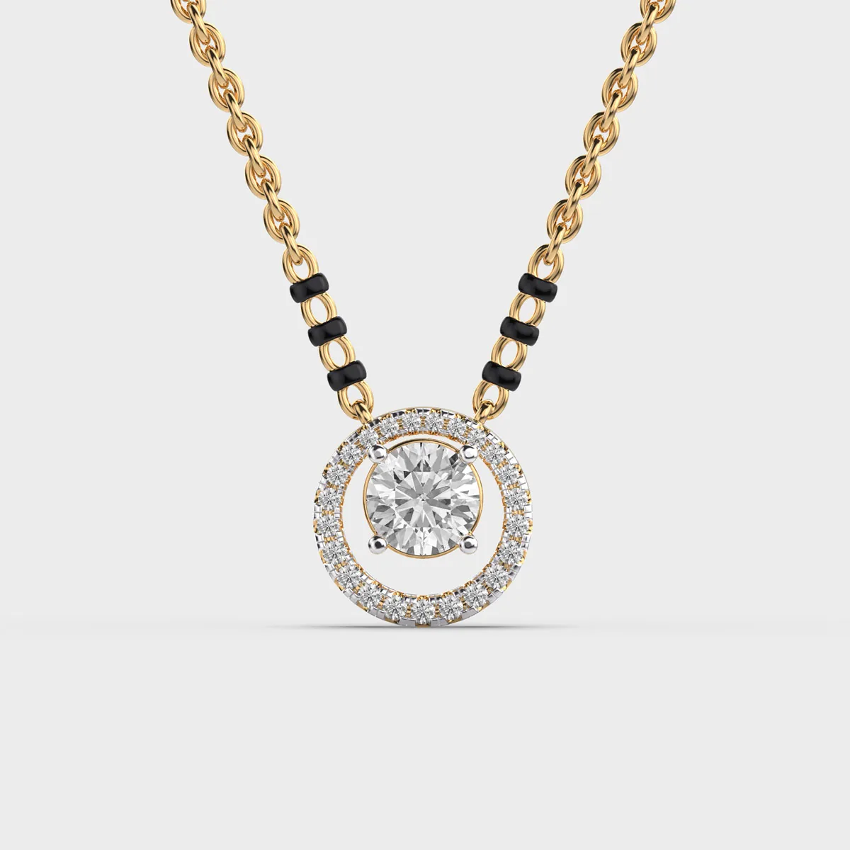 Round Rimmed Diamond Mangalsutra