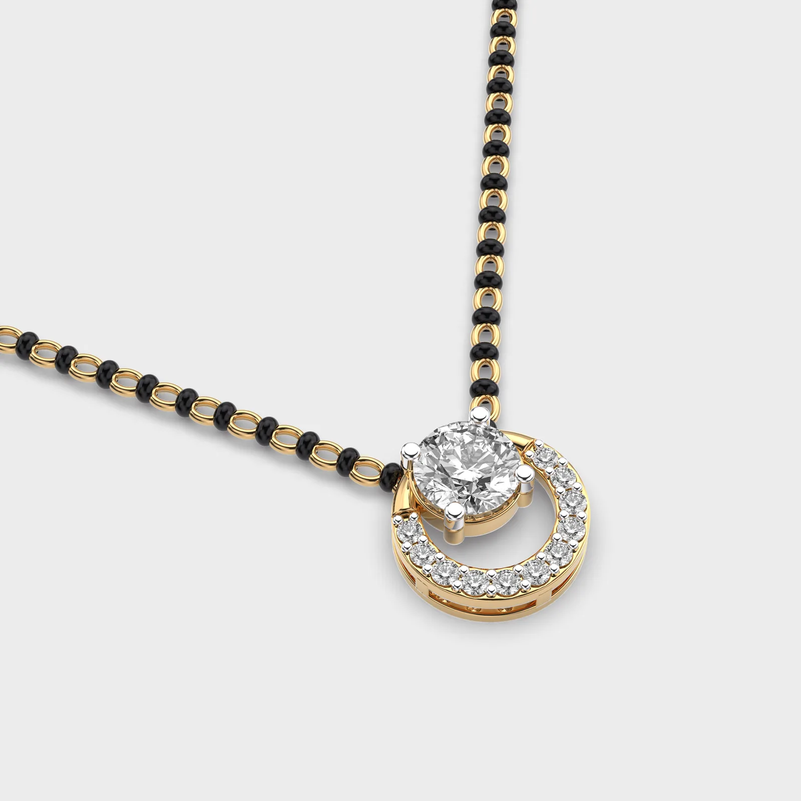 Sanskriti Solitaire Diamond Mangalsutra – alternate view