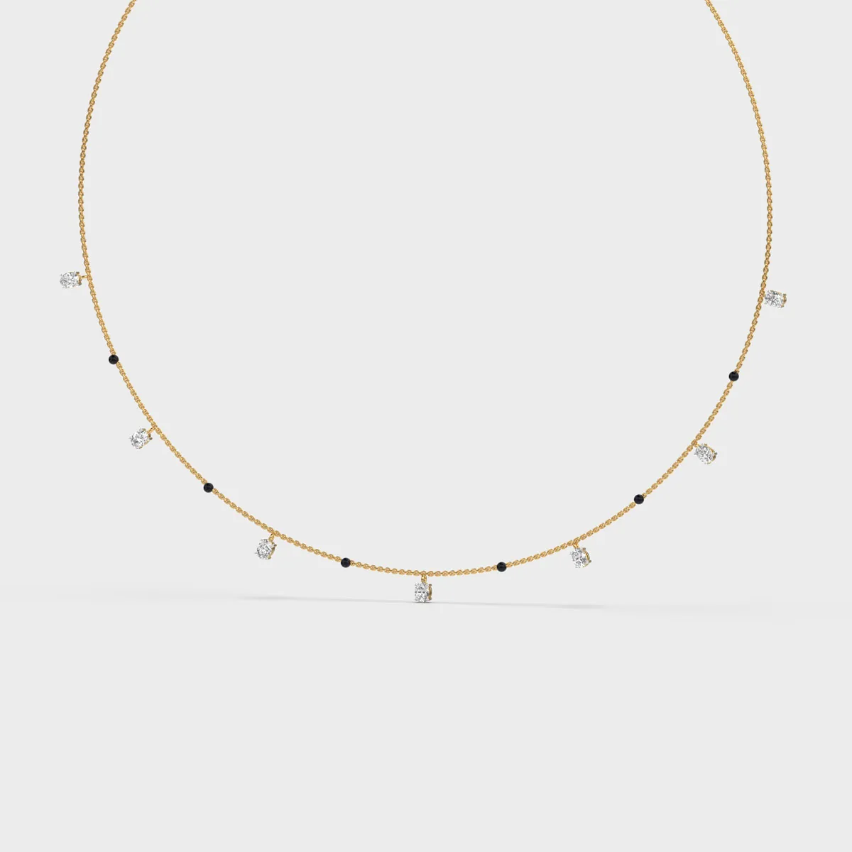 Scattered Drop Station Diamond Mangalsutra – alternate view