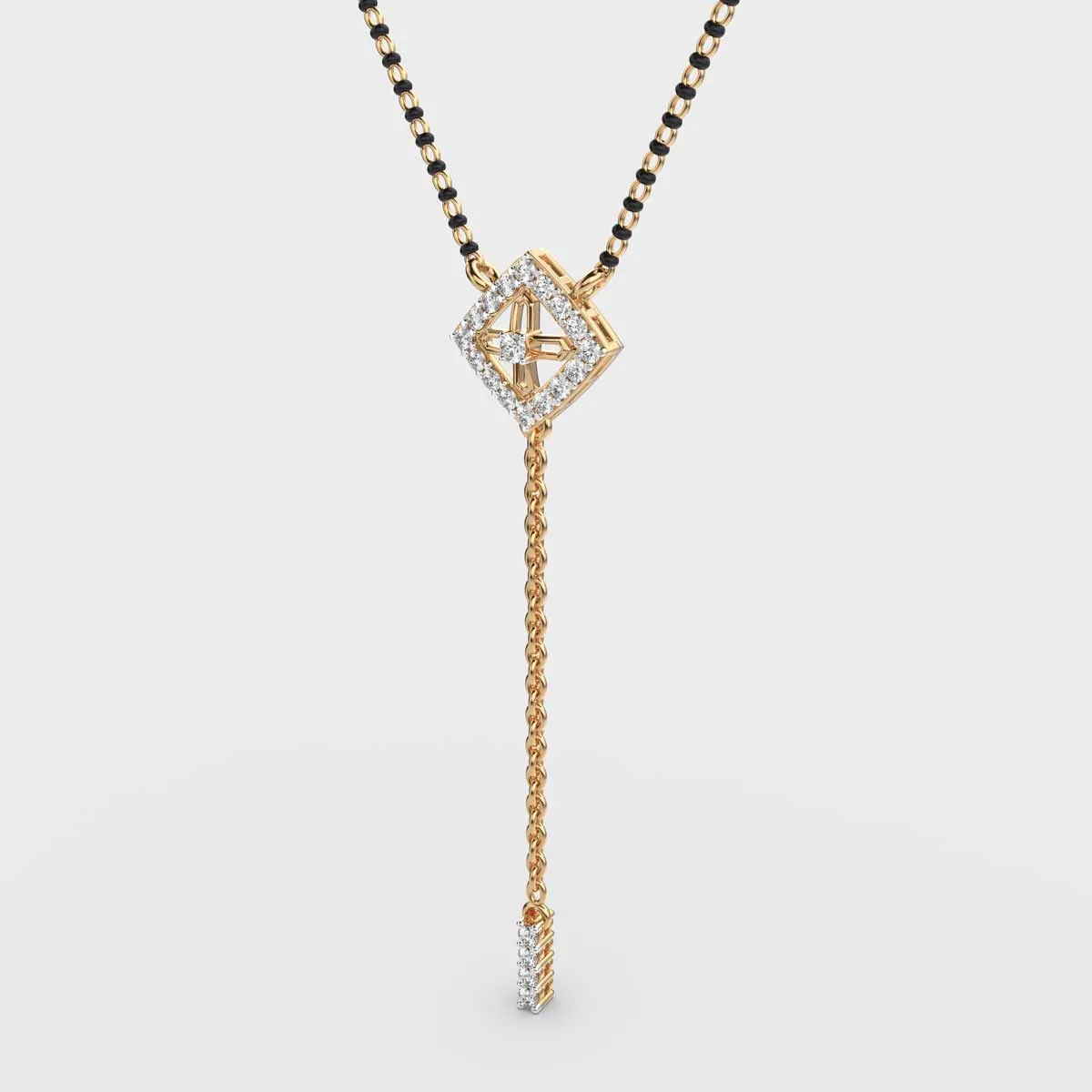 Sleek Cube Diamond Mangalsutra – alternate view
