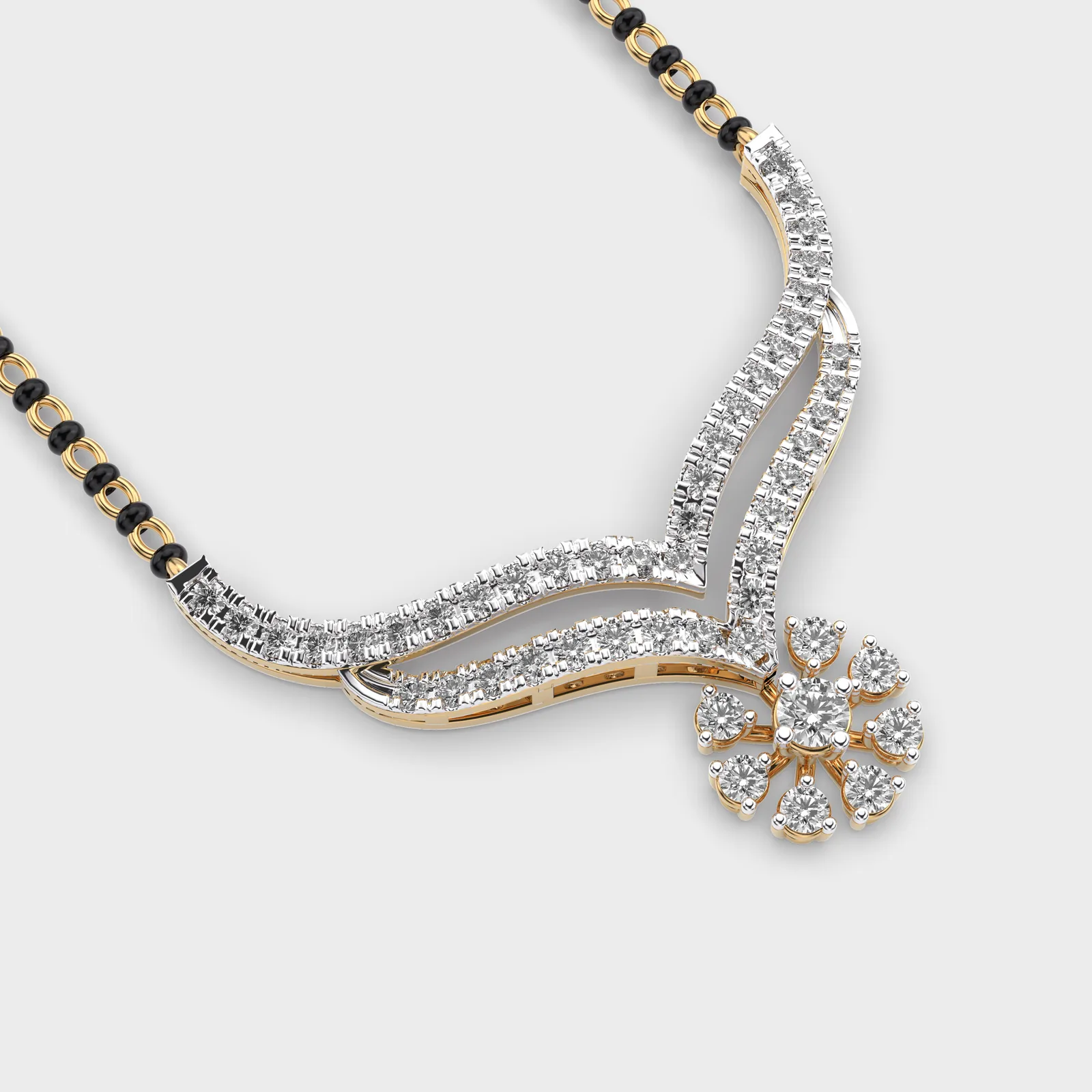 Traditional Sparkle Diamond Mangalsutra – alternate view