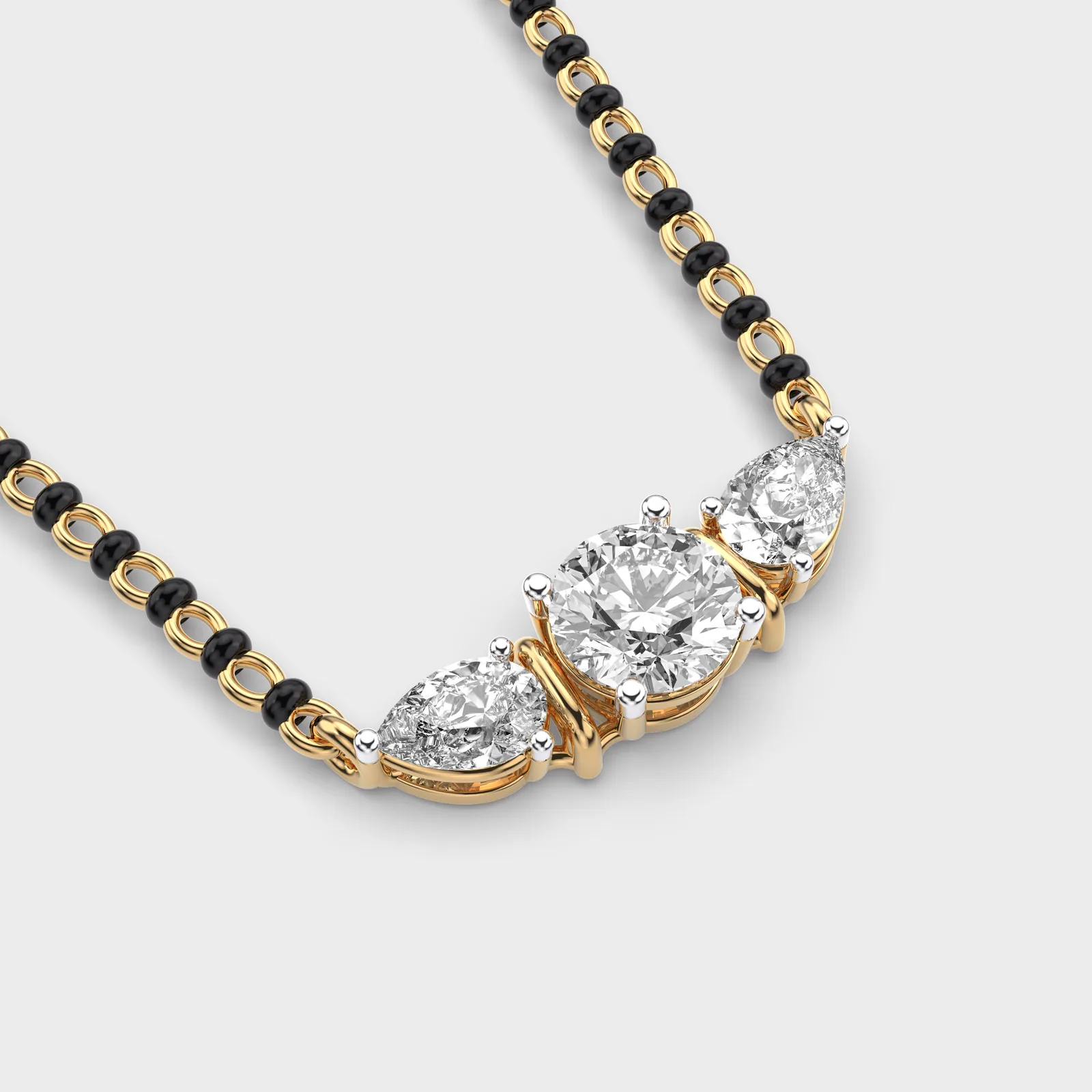 Triple Power Diamond Mangalsutra – alternate view