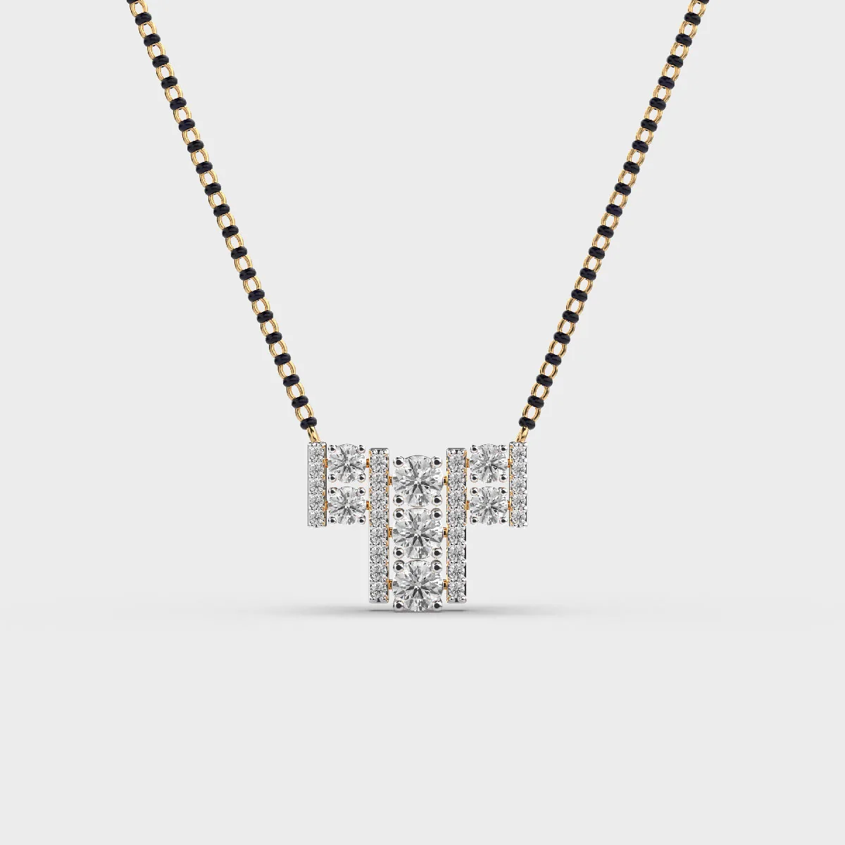 Vertical Column Deco Cluster Diamond Mangalsutra