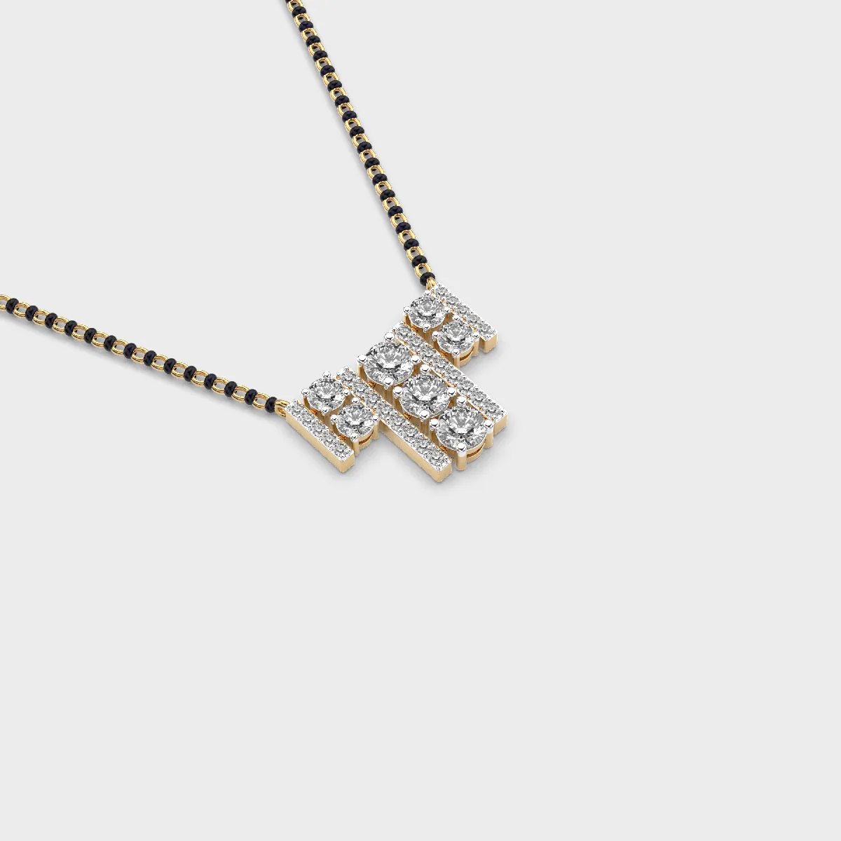 Vertical Column Deco Cluster Diamond Mangalsutra – alternate view