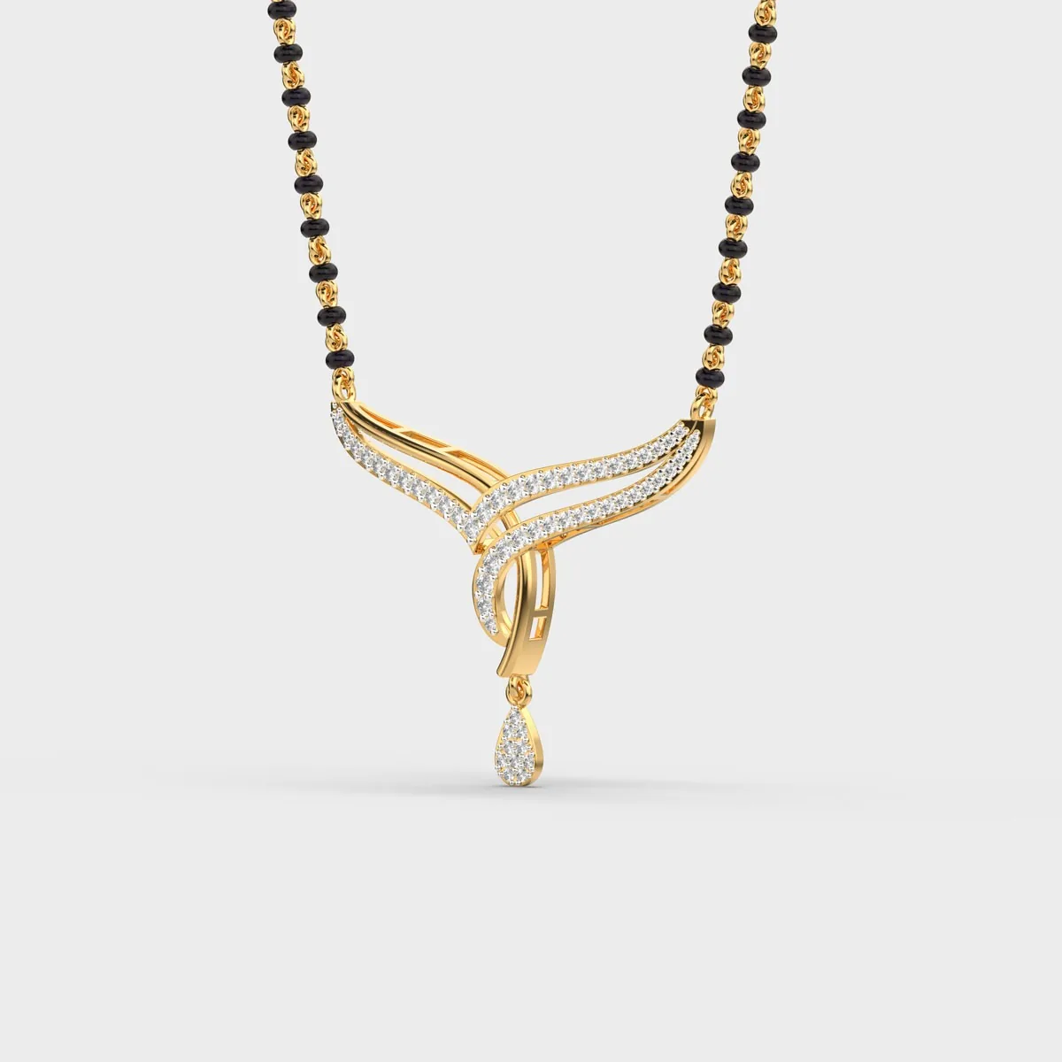 Wing Knot Diamond Mangalsutra – alternate view