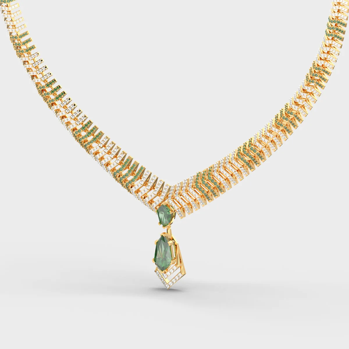 Beauty In Green Diamond Necklace – alternate view