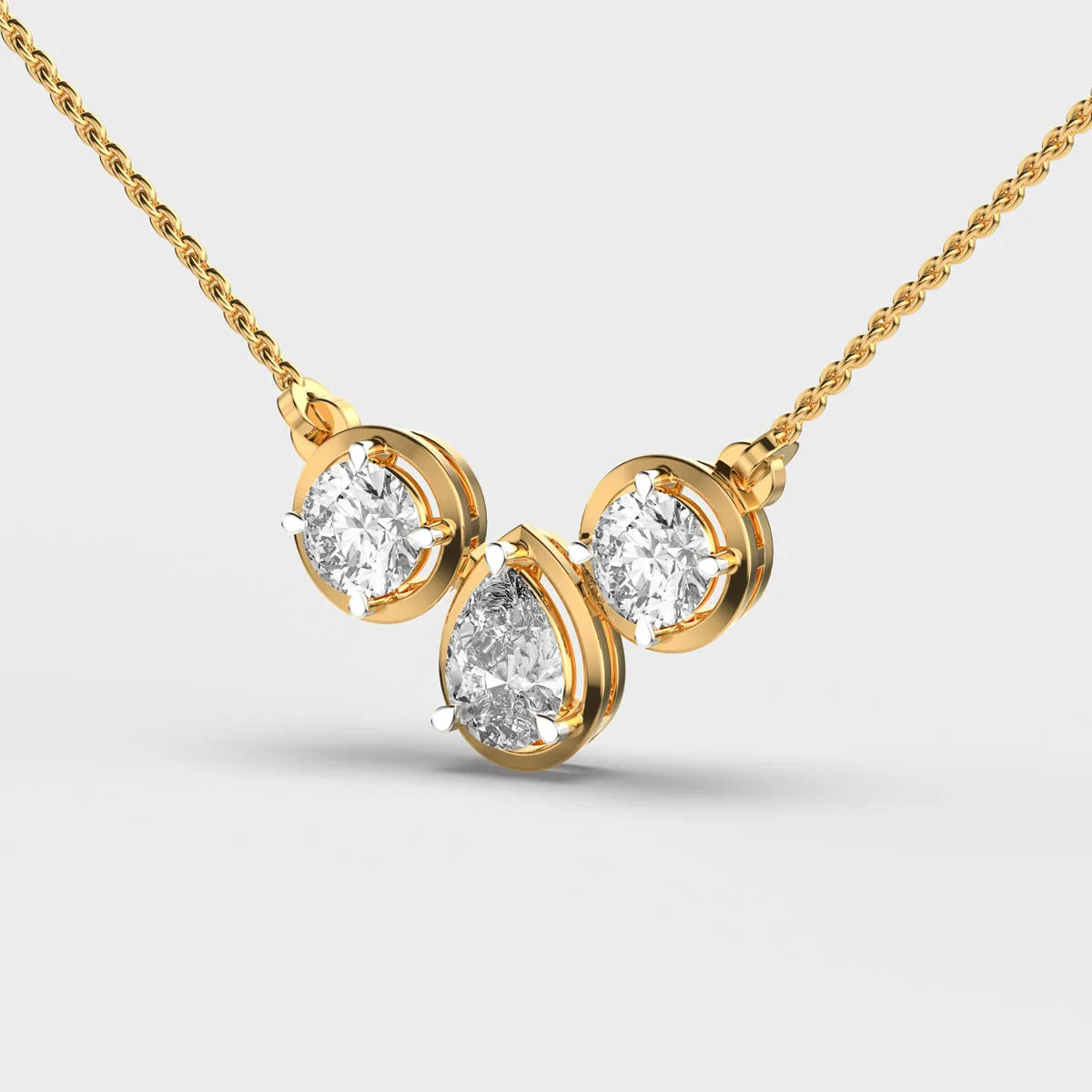 Beauty Of Three Diamond Necklace – alternate view