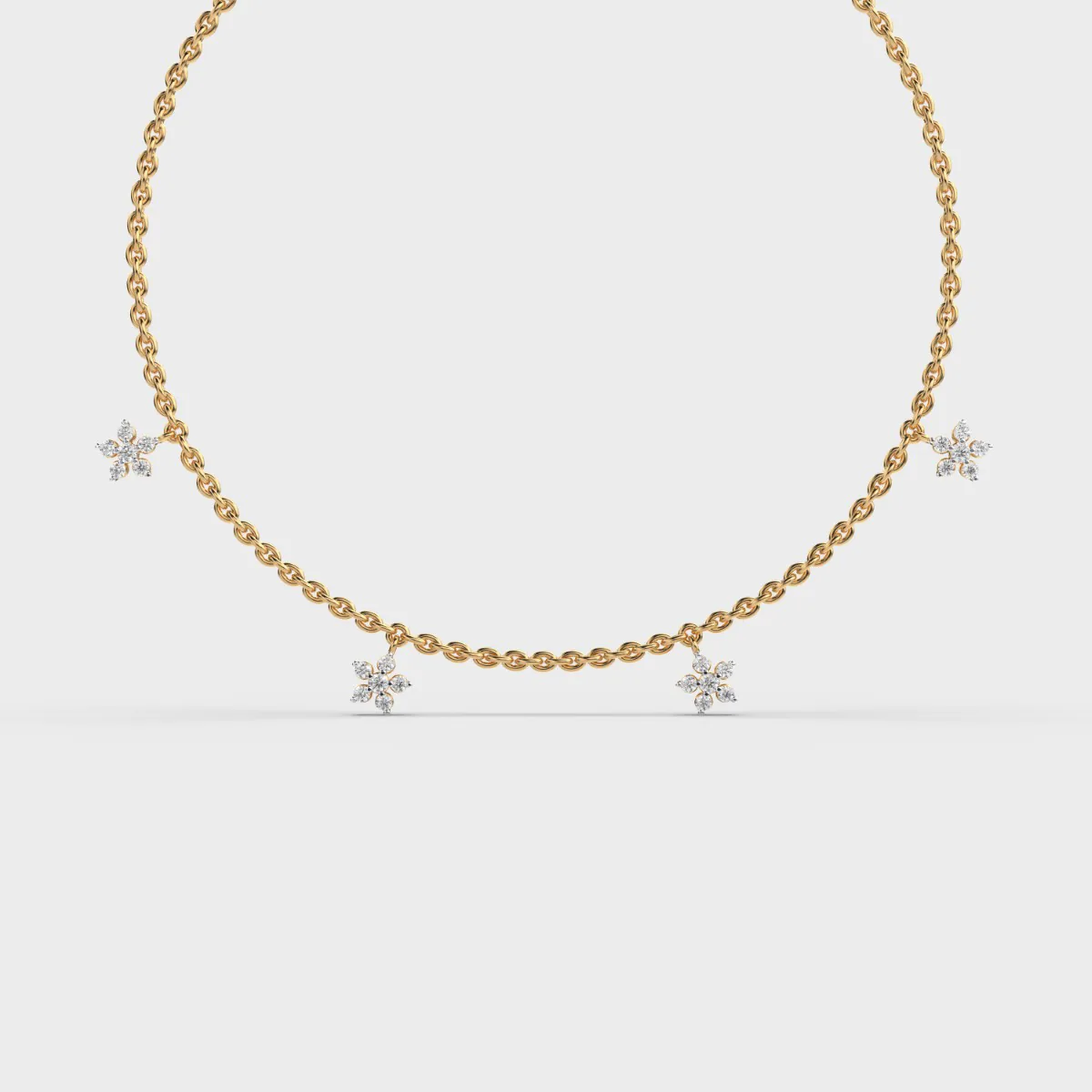 Blooming Star Petal Diamond Necklace