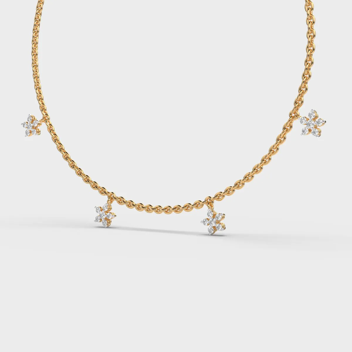 Blooming Star Petal Diamond Necklace – alternate view