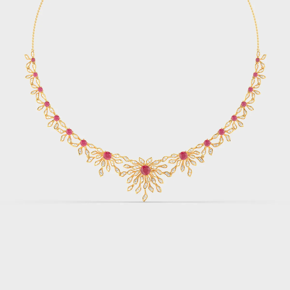 Brightest Crimson Delight Diamond Necklace