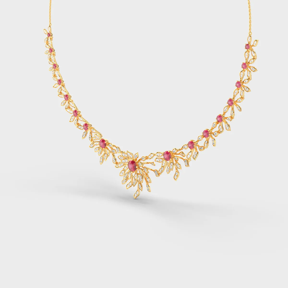 Brightest Crimson Delight Diamond Necklace – alternate view