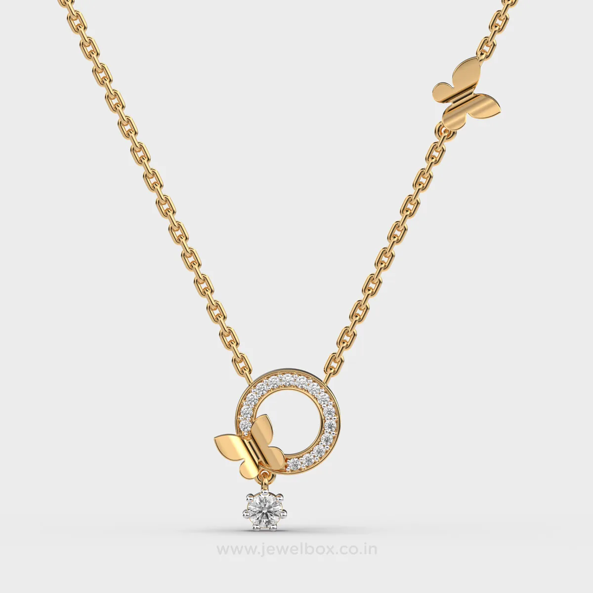 Butterfly Halo Necklace With Chain