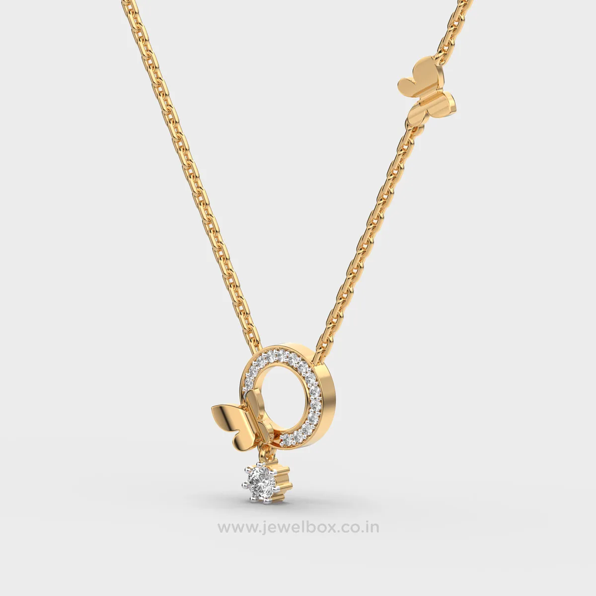 Butterfly Halo Necklace With Chain – alternate view