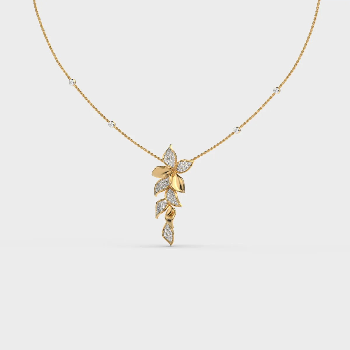 Cascade Wisteria Vine Diamond Necklace – alternate view