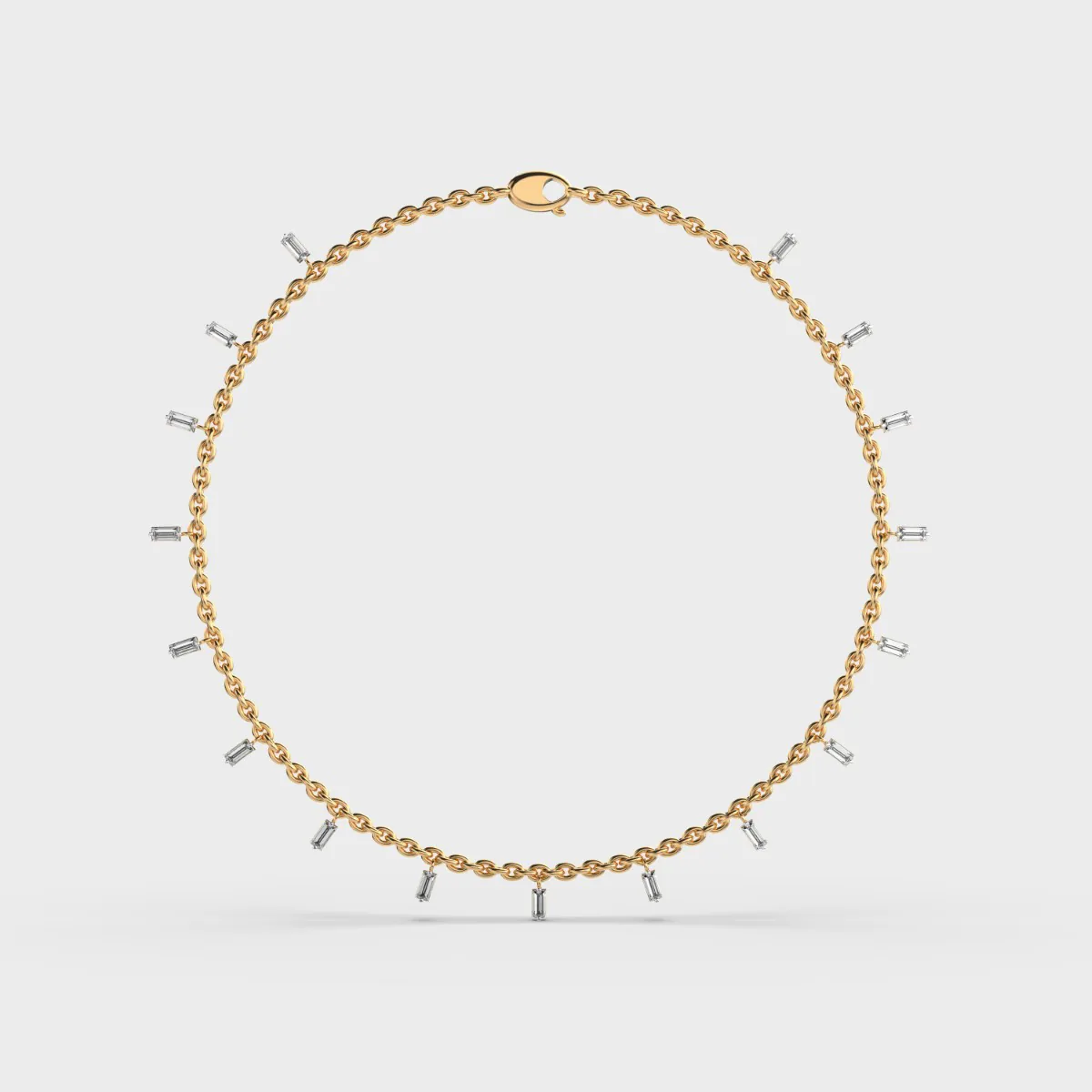 Charming Minimal Baguette Diamond Necklace