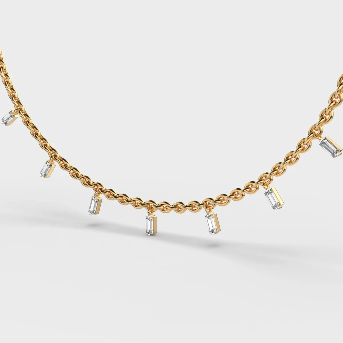 Charming Minimal Baguette Diamond Necklace – alternate view