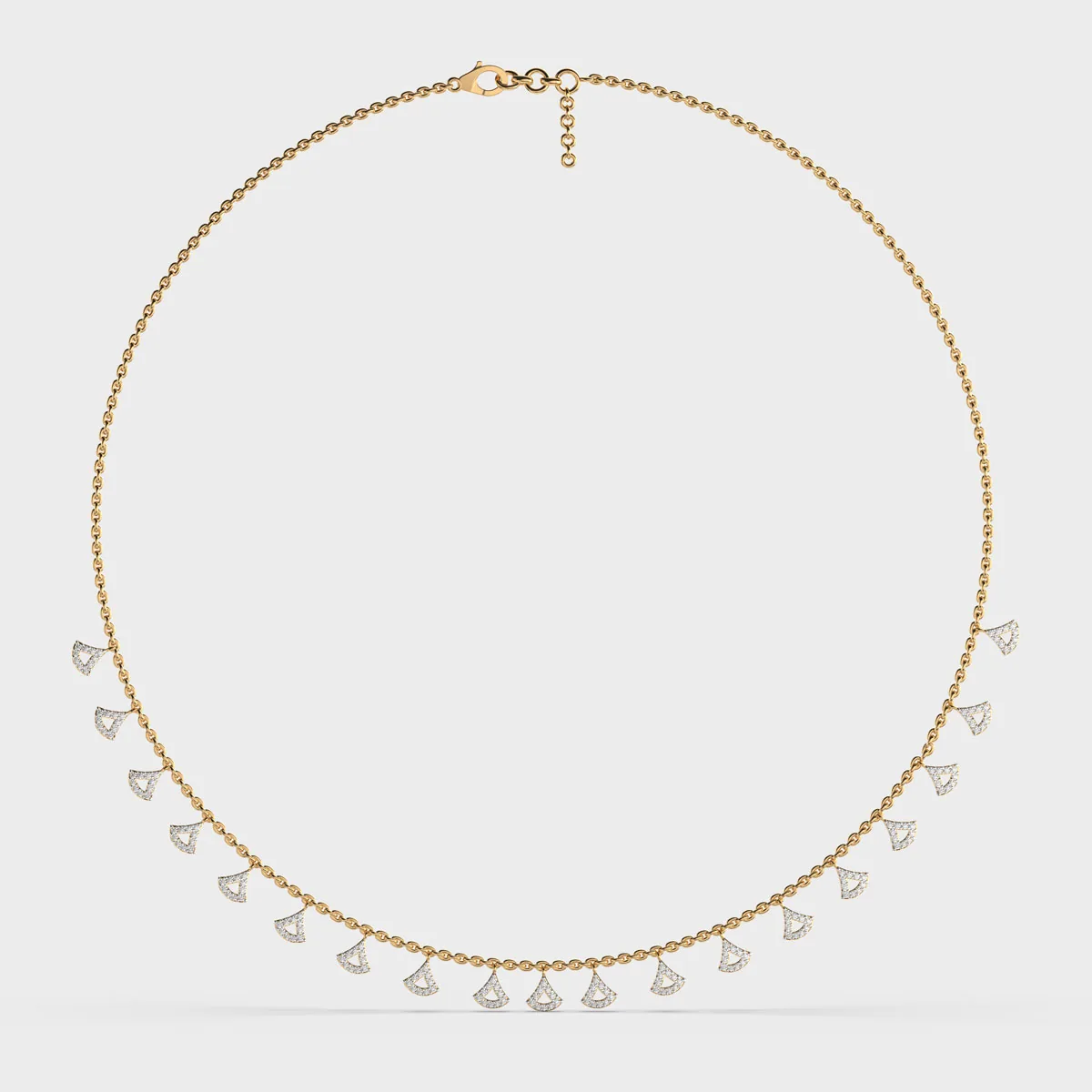 Clustered String Diamond Necklace