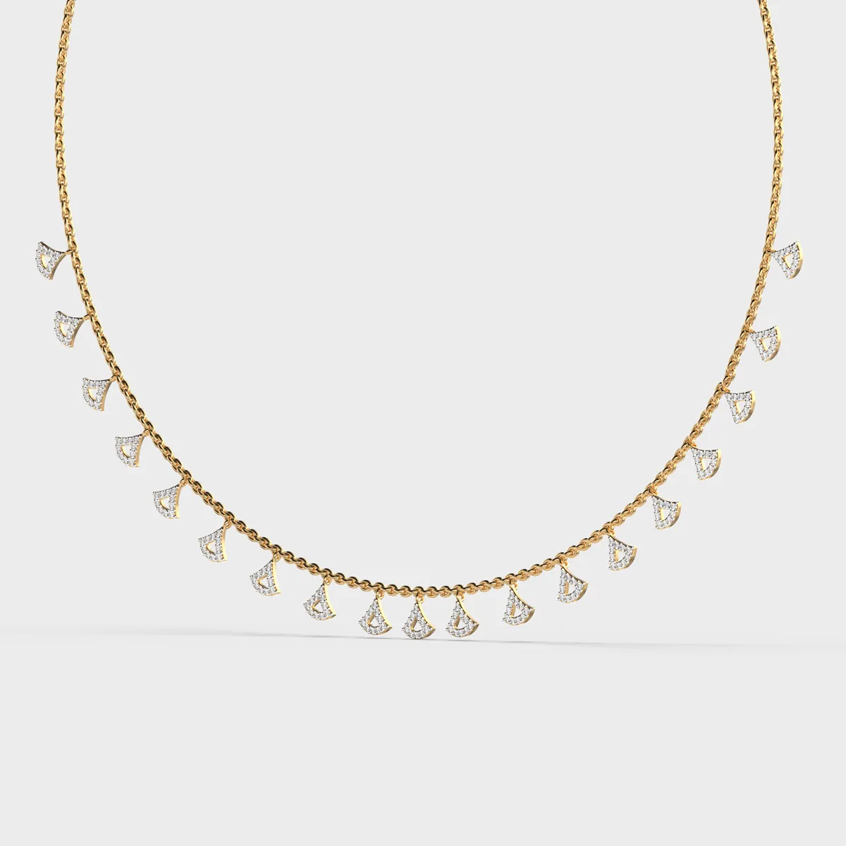 Clustered String Diamond Necklace – alternate view