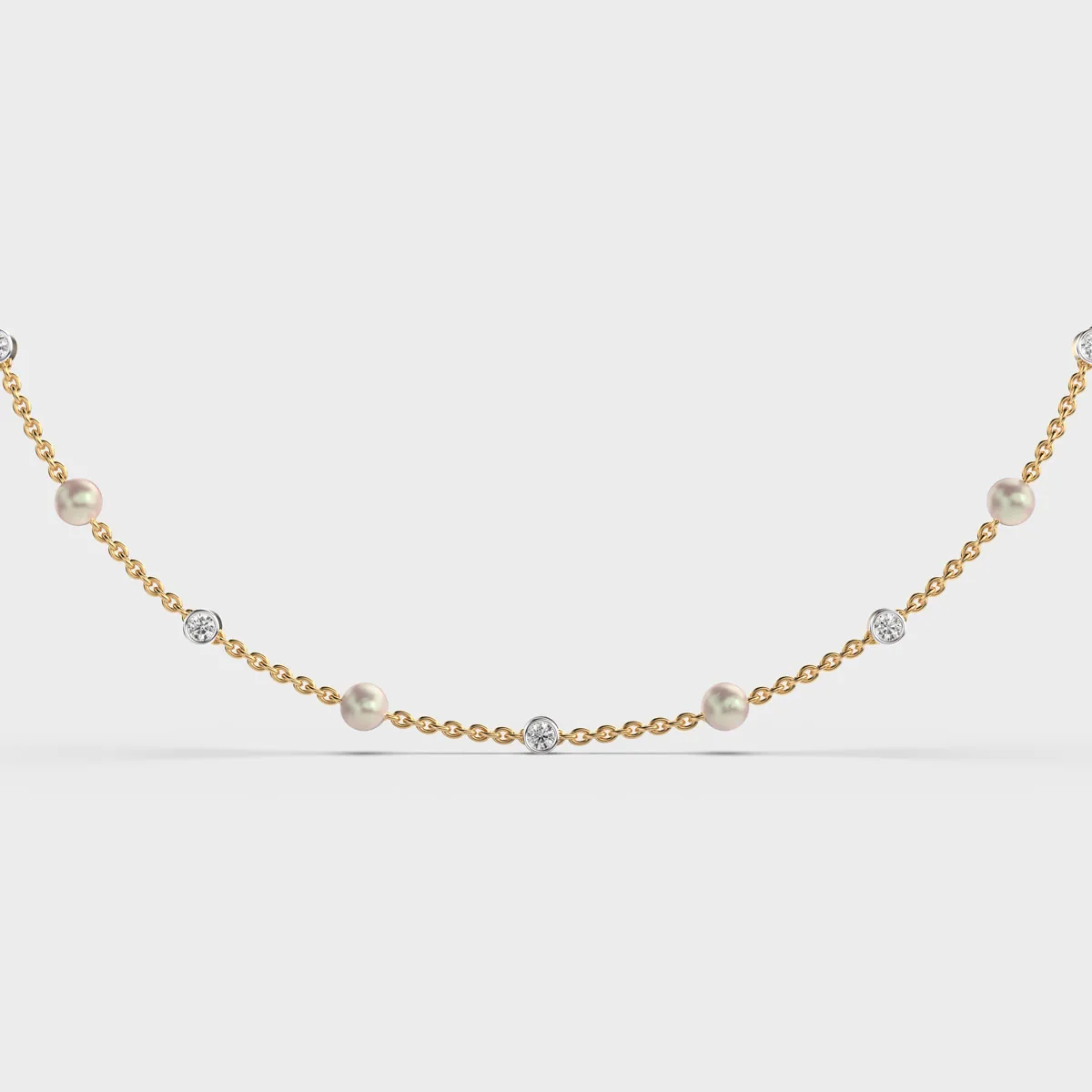 Elegant Pearl And Diamond Necklace