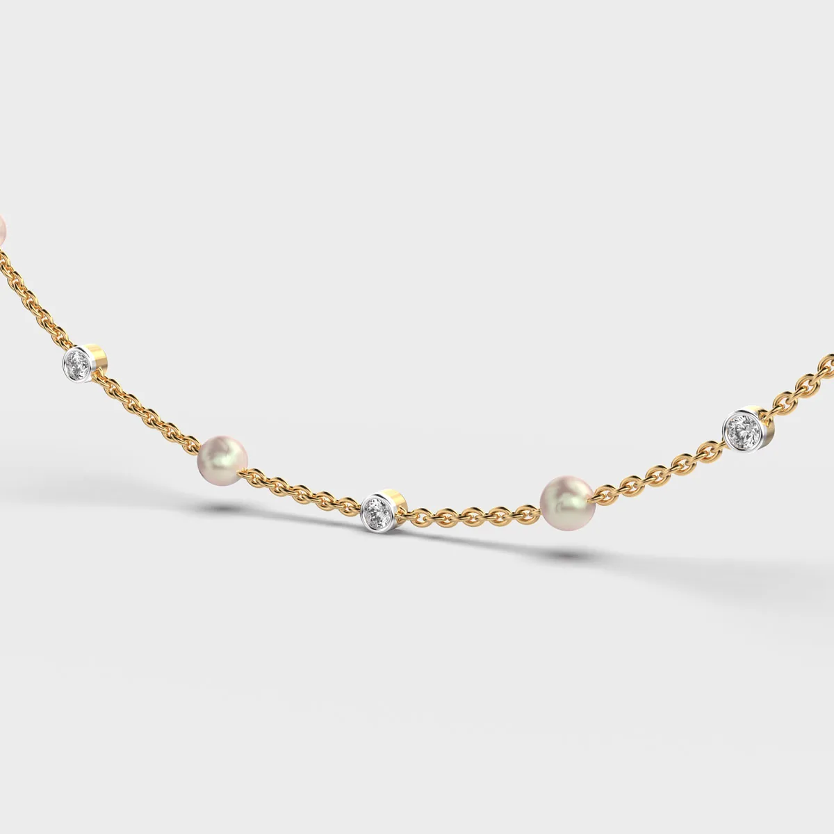 Elegant Pearl And Diamond Necklace – alternate view