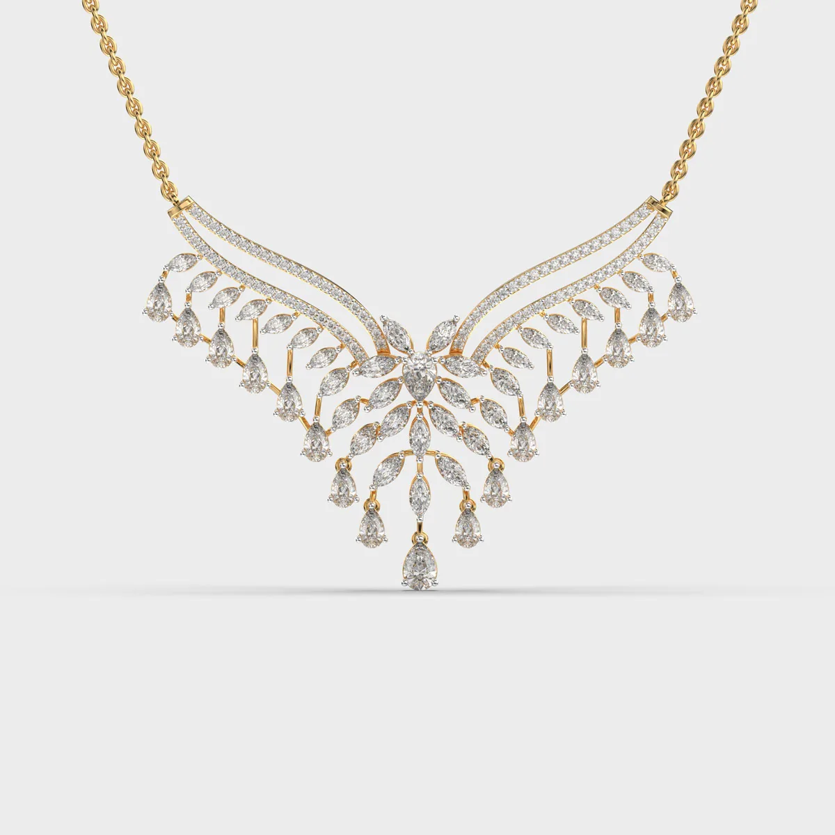 Glam Of The Queen Diamond Cluster Pendant With Chain