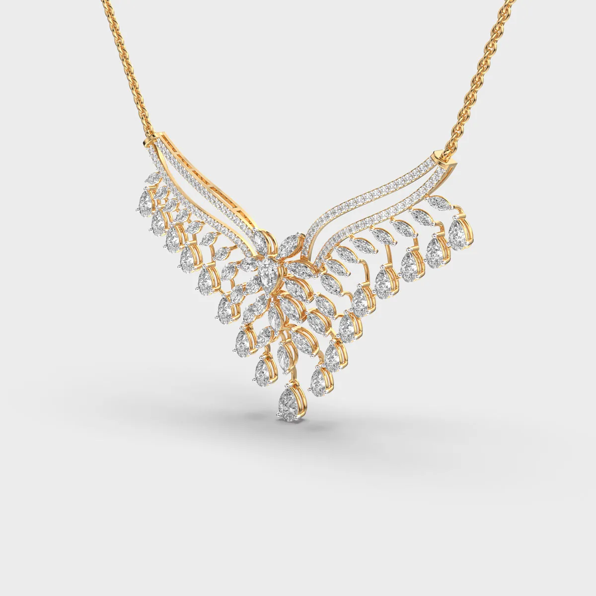 Glam Of The Queen Diamond Cluster Pendant With Chain – alternate view