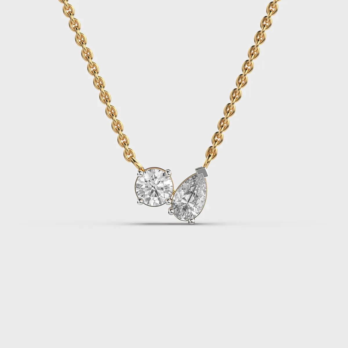 Glistening Toi Et Moi Pendant With Chain