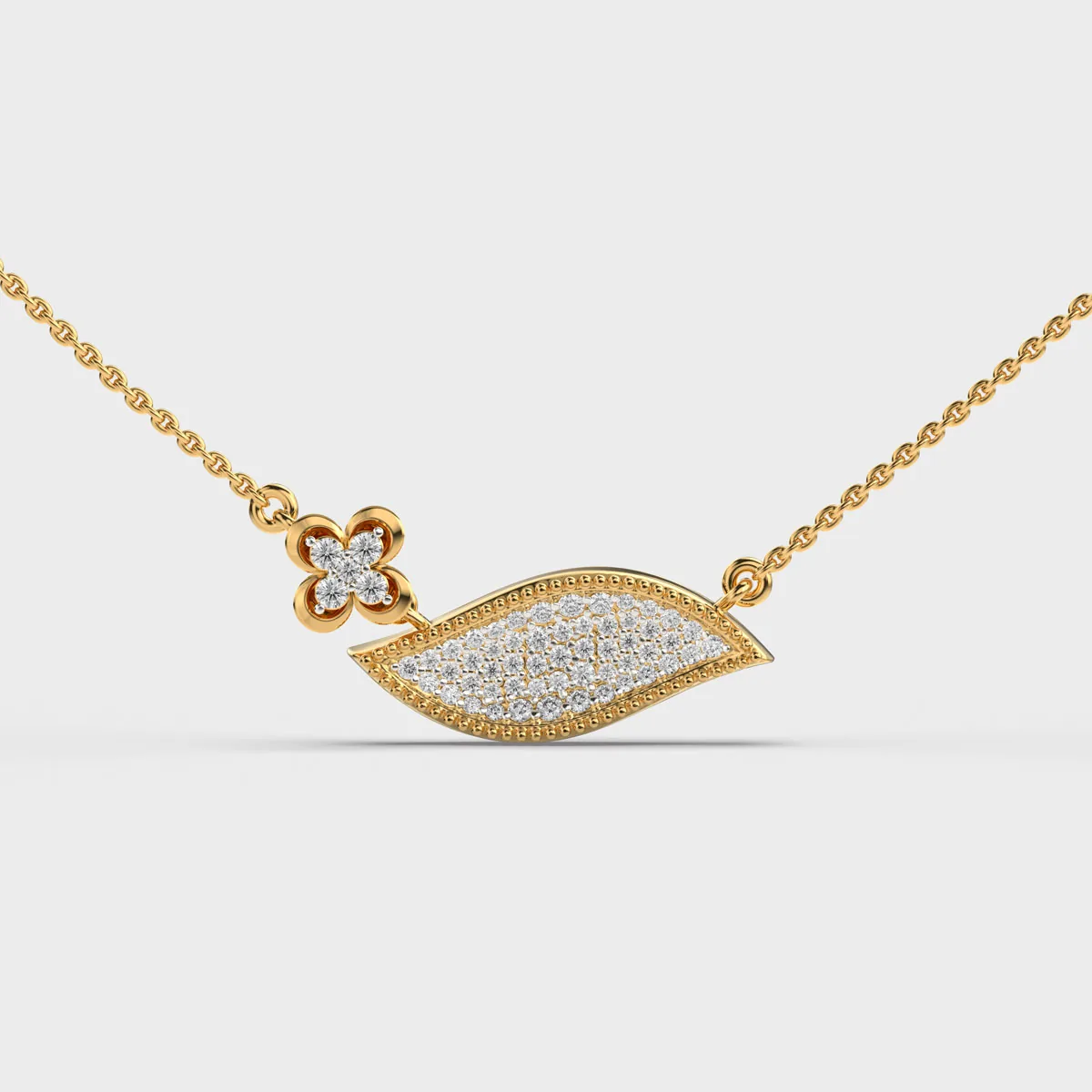 Linear Curve Diamond Cluster Necklace