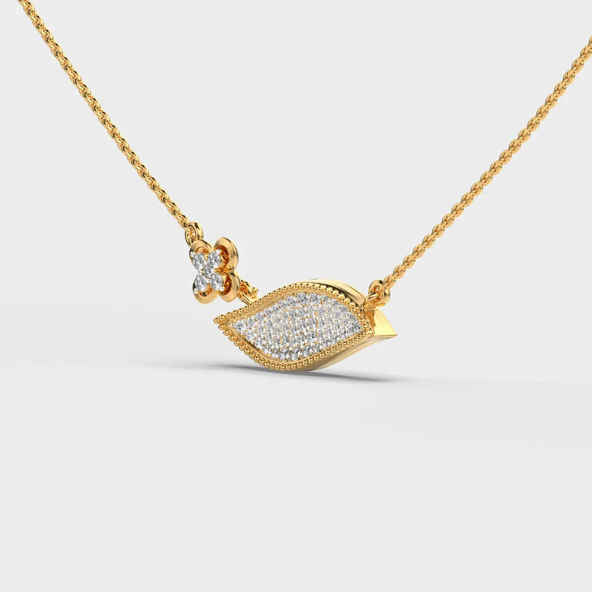 Linear Curve Diamond Cluster Necklace – alternate view