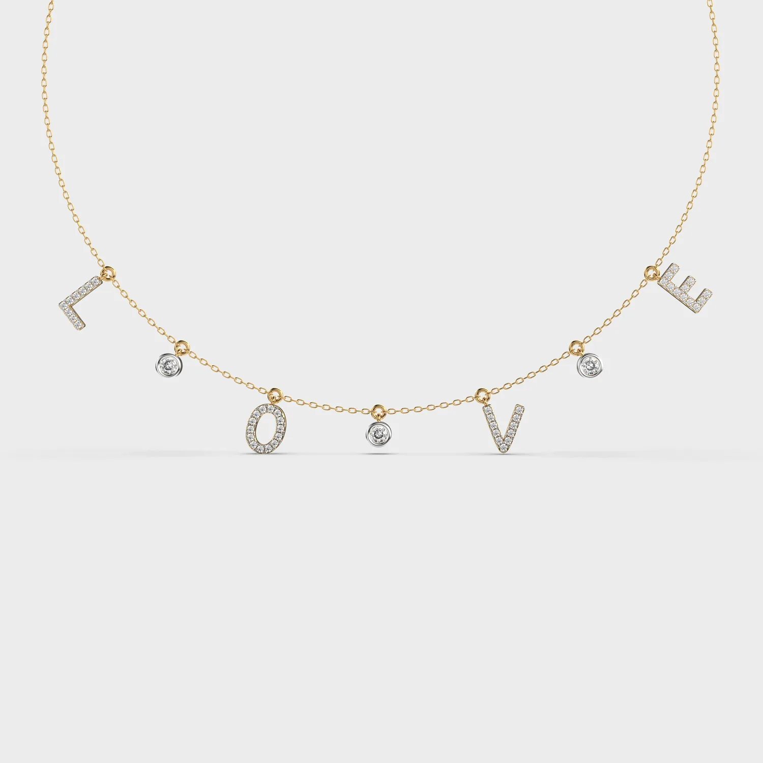 Love Lettered Diamond Necklace