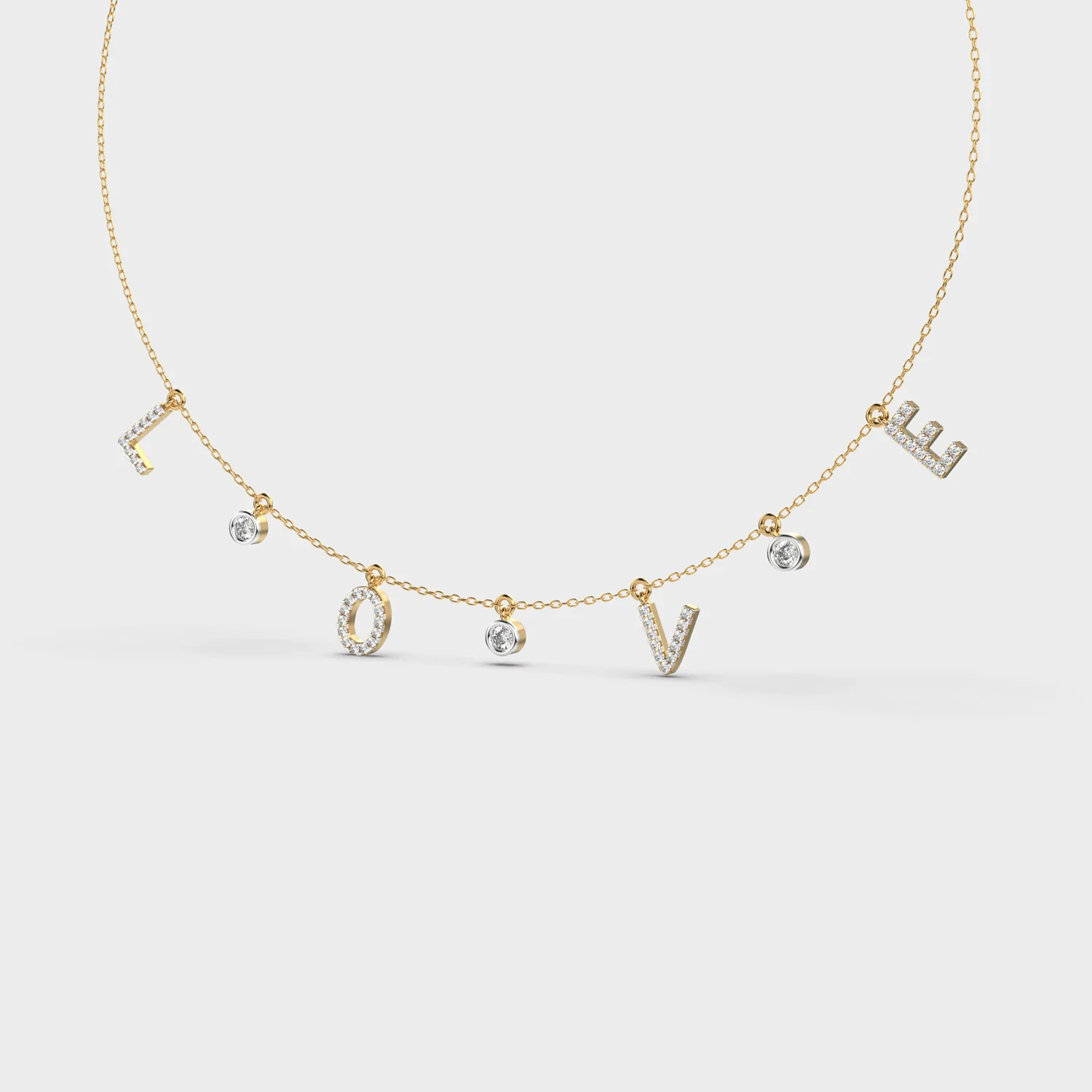 Love Lettered Diamond Necklace – alternate view