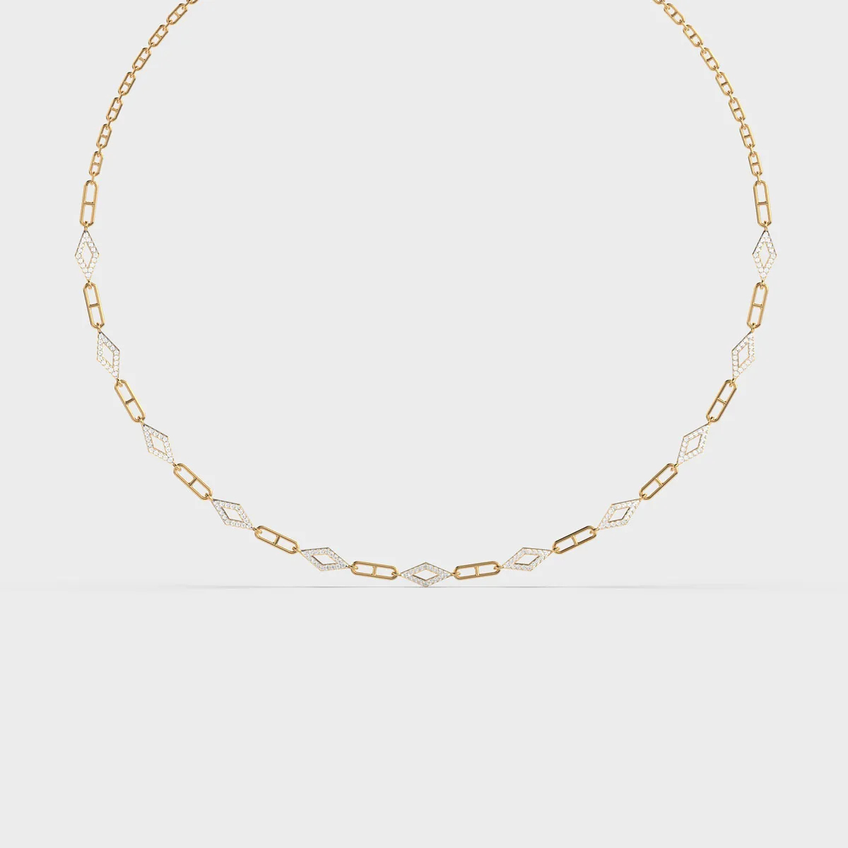 Luxe Linear Diamond Cluster Necklace