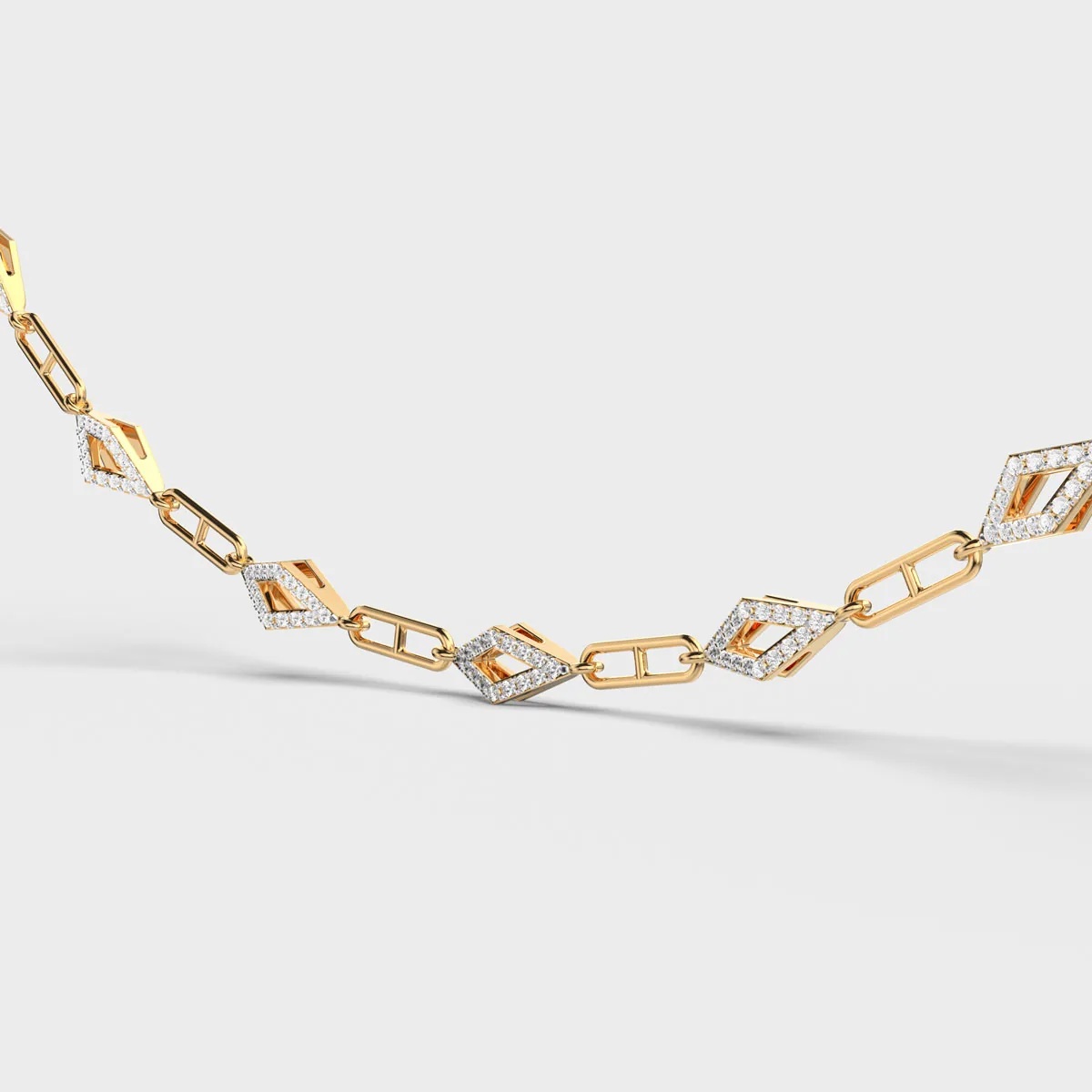 Luxe Linear Diamond Cluster Necklace – alternate view