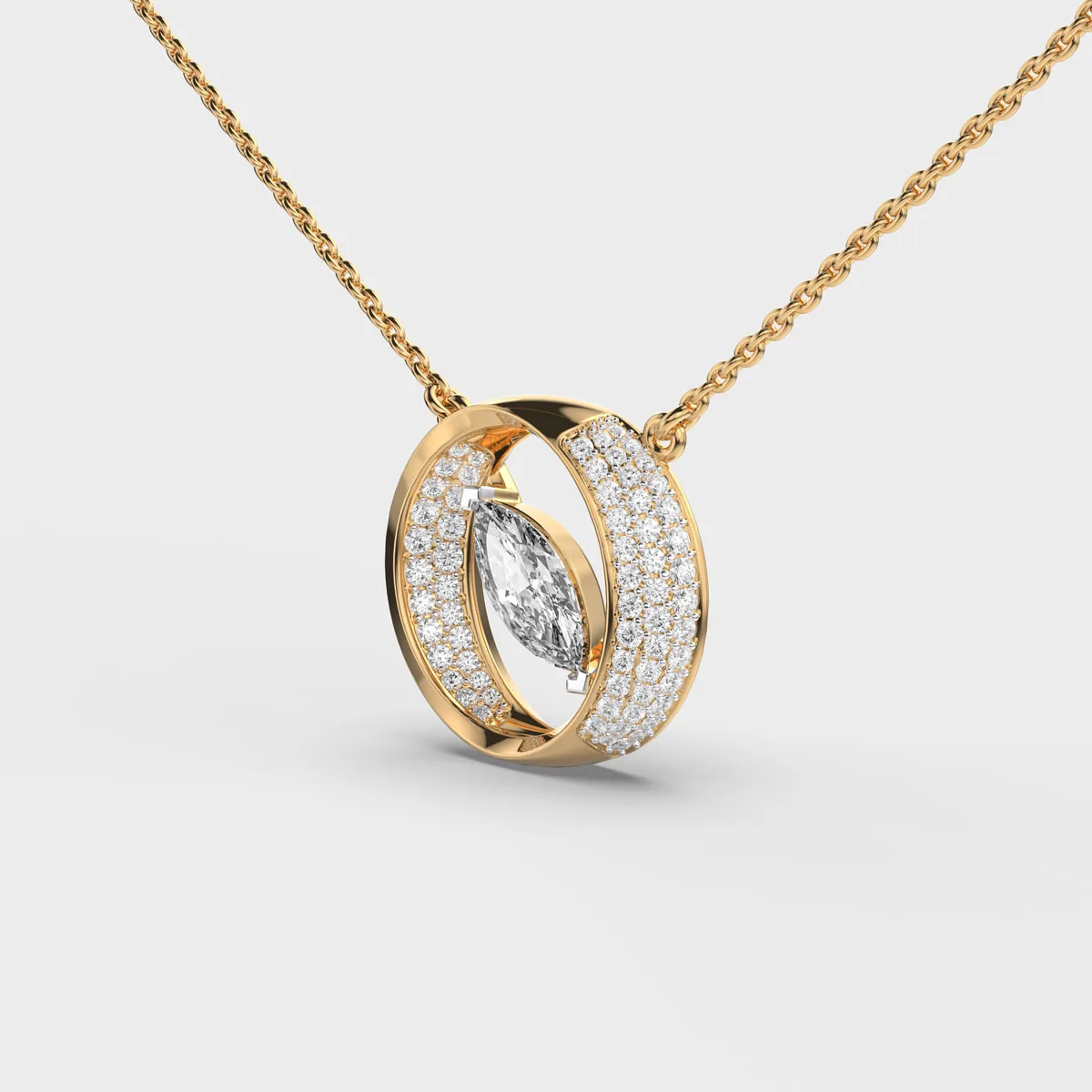 Marquise Orbit Diamond Necklace – alternate view