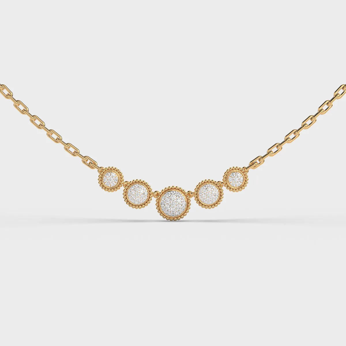 Quinque Quads Diamond Necklace