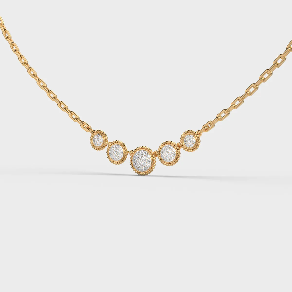 Quinque Quads Diamond Necklace – alternate view