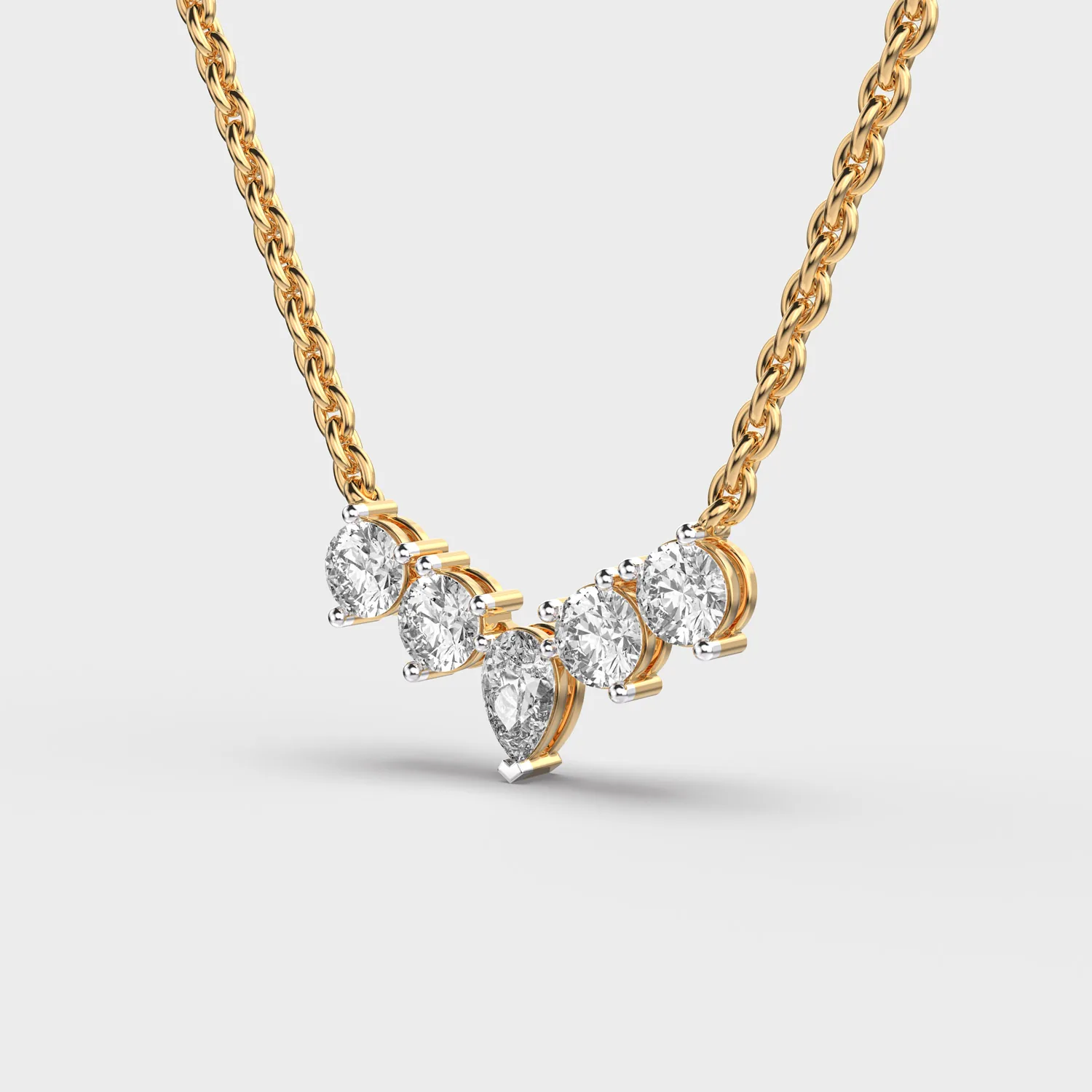 Shimmering Inverted Crown Diamond Necklace – alternate view