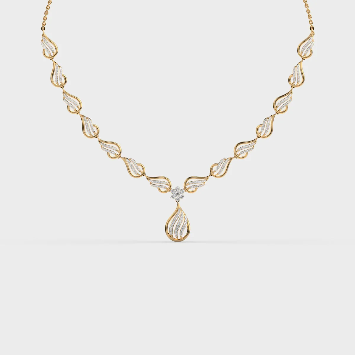 Shimmering Kiss Kalki Diamond Encrusted Necklace