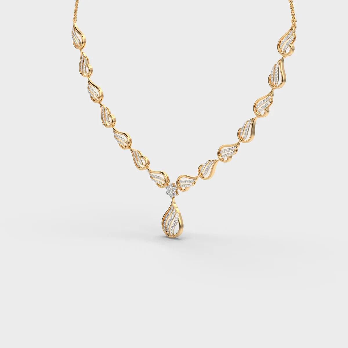 Shimmering Kiss Kalki Diamond Encrusted Necklace – alternate view