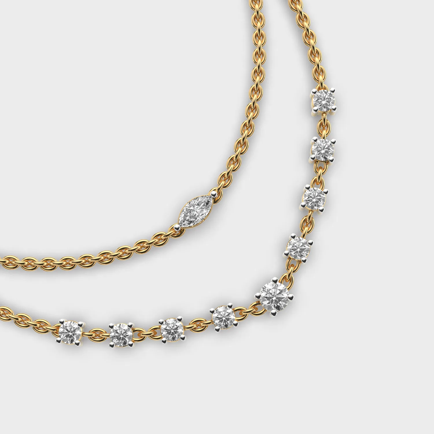 Sleek Is Chic Multi Layered Diamond Necklace – alternate view
