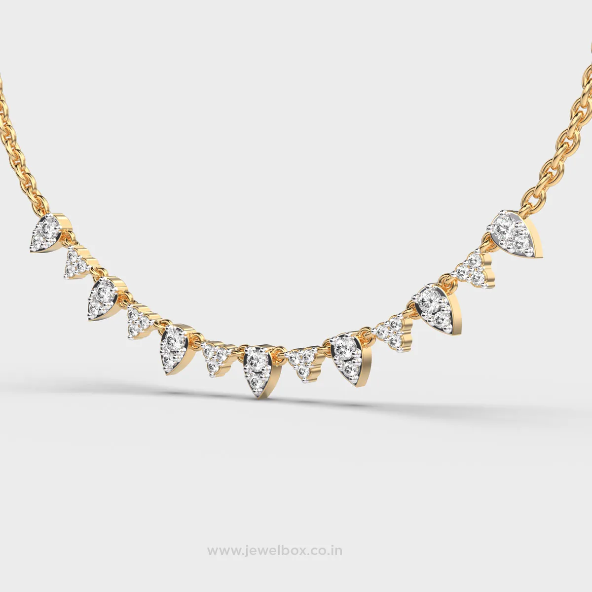 Stacked Grace Pear Diamond Necklace – alternate view