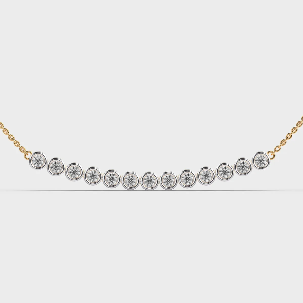 Stellar Stacks Diamond Necklace With Chain