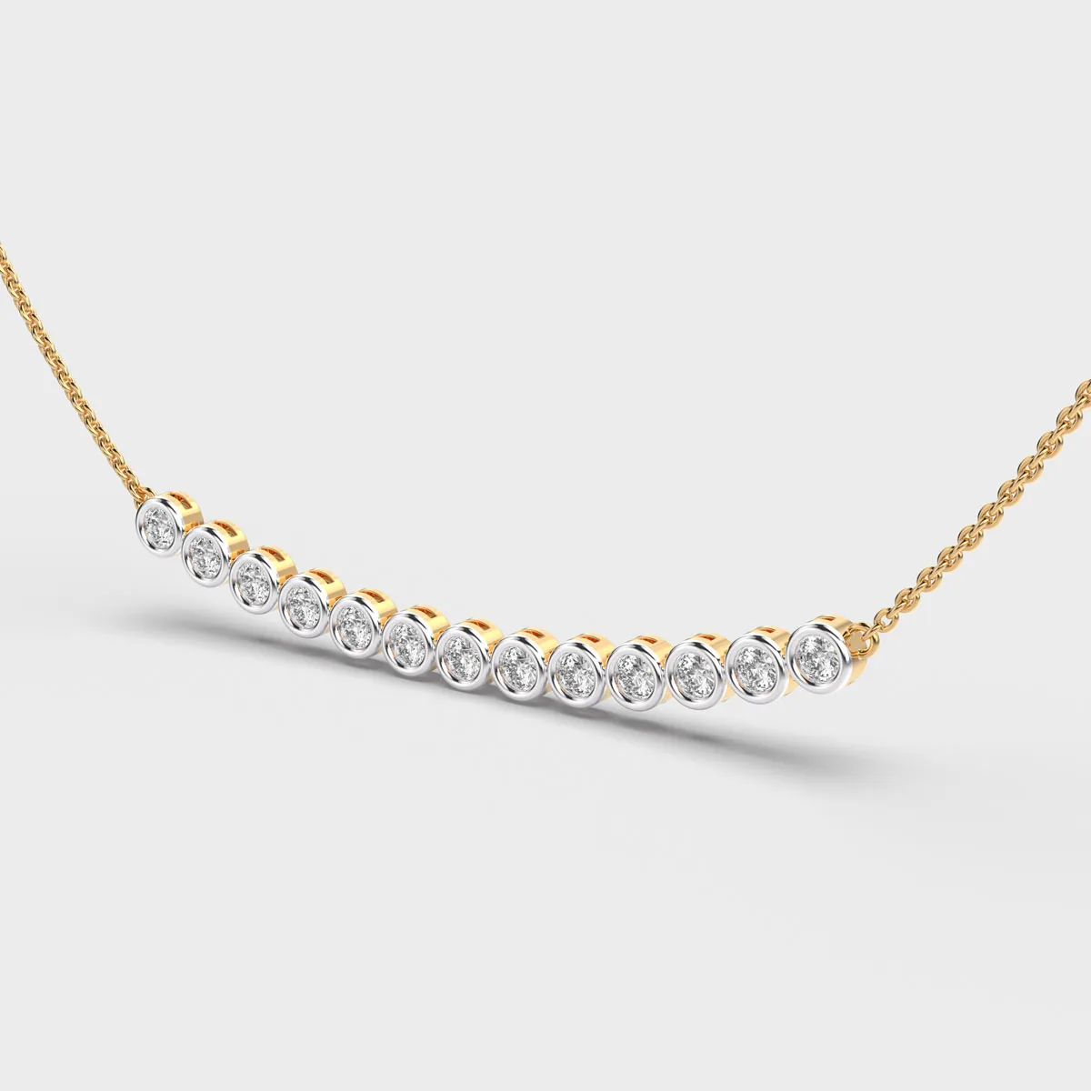 Stellar Stacks Diamond Necklace With Chain – alternate view