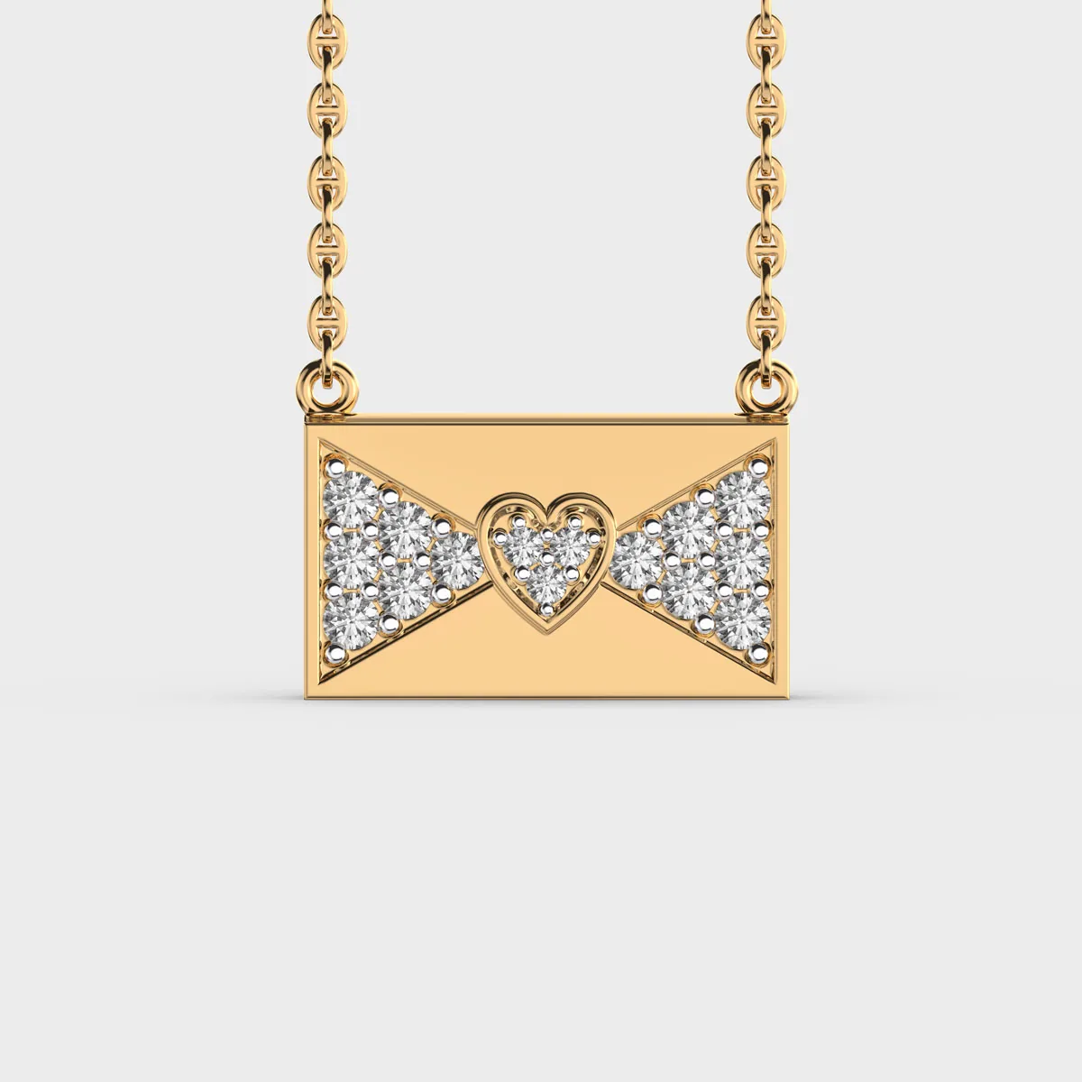 Valentine S Message Engraved Diamond Necklace