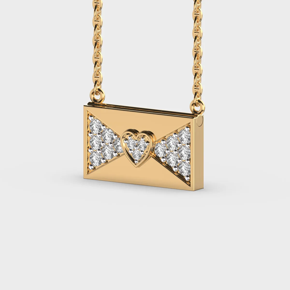 Valentine S Message Engraved Diamond Necklace – alternate view