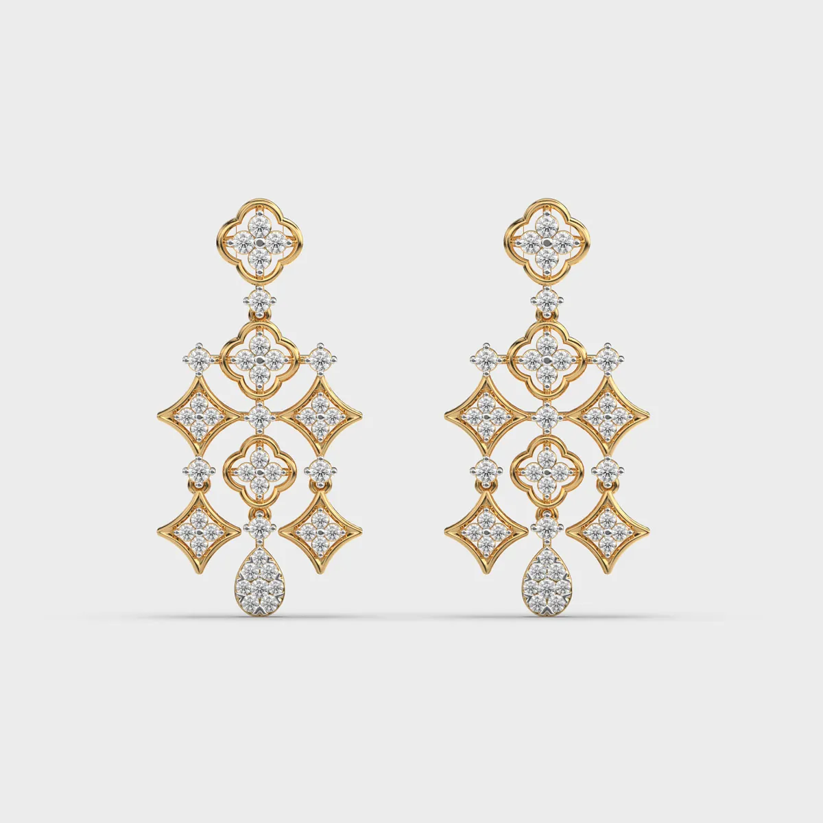 Clover Bloom Star Cascade Diamond Danglers
