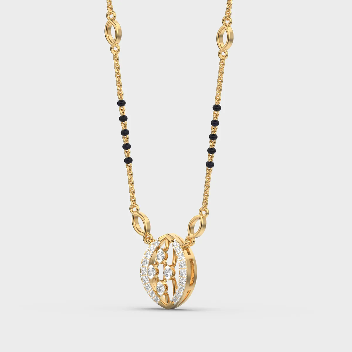 Navette Frame Openwork Column Diamond Mangalsutra – alternate view